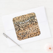 Holz auf einem Haufen Quadratischer Aufkleber (Umschlag)