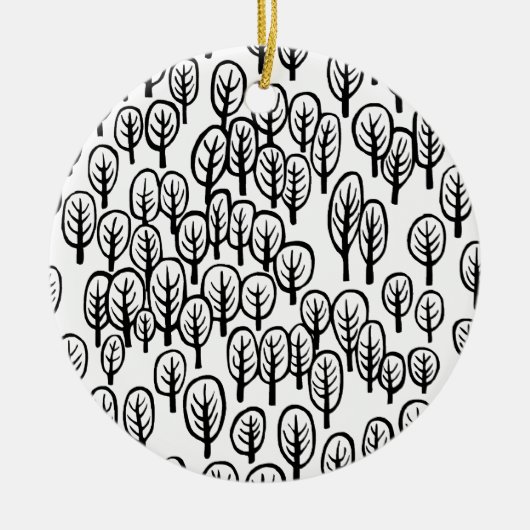 Holz - B&W Keramikornament (Vorne)