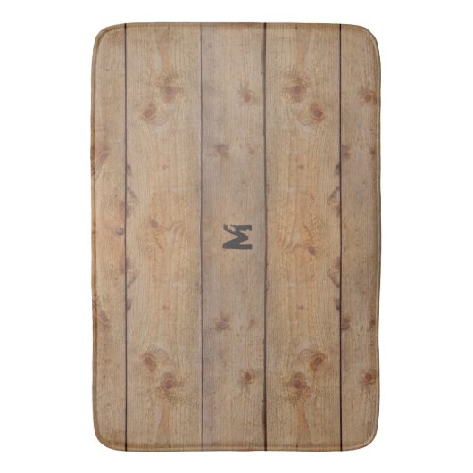 "Holz" Badematte mit (oder ohne) Initialen (Vorderseite Vertikal)