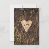 Holz Bark Heart Rustic Wedding QR Code RSVP Karte (Rückseite)