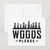 Holz bitte postkarte (Vorne/Hinten)