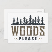 Holz bitte postkarte (Vorne/Hinten)