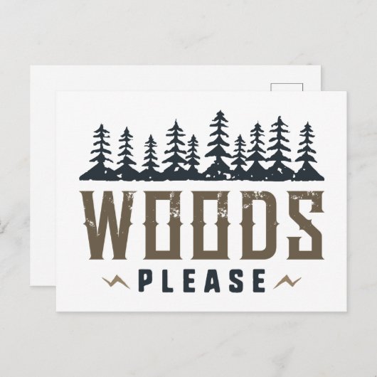 Holz bitte postkarte (Vorne/Hinten)