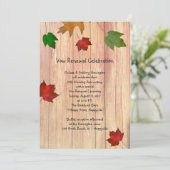 Holz-Blätter fallen Saison Vow-Erneuerung Einladung (Stehend Vorderseite)