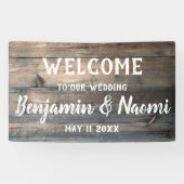 Holz-Bretter, die willkommene Fahne Wedding sind Banner (Horizontal)