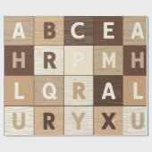 Holz-Buchstabenraster Geschenkpapier (Flach)