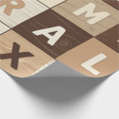 Holz-Buchstabenraster Geschenkpapier (Ecke)
