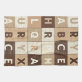 Holz-Buchstabenraster Geschirrtuch (Horizontal)
