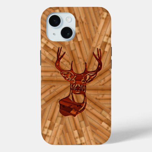 Holz - Buck Deer Mount Case-Mate iPhone Hülle (Rückseite)