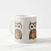 Holz - Chouette - Owl Kaffeetasse (Vorderseite Links)