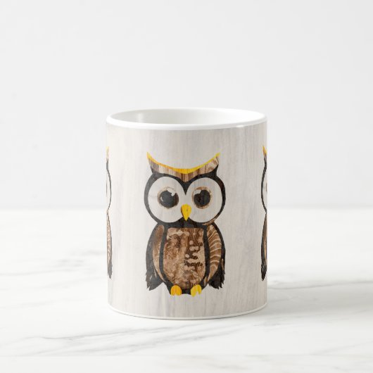 Holz - Chouette - Owl Kaffeetasse (Mittel)