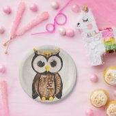 Holz - Chouette - Wood Owl Pappteller (Party)