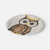 Holz - Chouette - Wood Owl Pappteller (Schrägansicht)