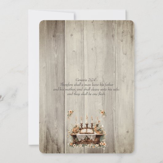 Holz Christlich zwei wird eins Einladung (Rückseite)