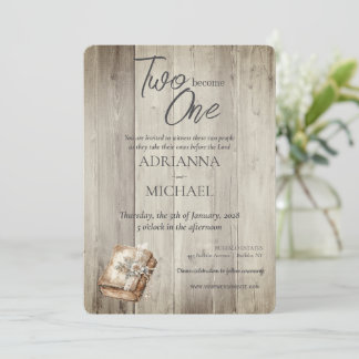 Holz Christlich zwei wird eins Einladung