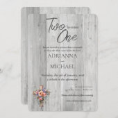 Holz Christlich zwei wird eins Einladung (Vorne/Hinten)