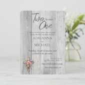 Holz Christlich zwei wird eins Einladung (Stehend Vorderseite)