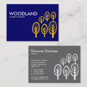 Holz (Chubby) - Bernstein auf Dunkelblau Visitenkarte (Vorne/Hinten)