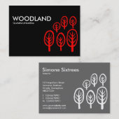 Holz (Chubby) - Rot auf Schwarz Visitenkarte (Vorne/Hinten)