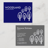 Holz (Chubby) - Weiß auf dunkelblau Visitenkarte (Vorne/Hinten)