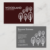 Holz (Chubby) - Weiß auf Dunkelbraun Visitenkarte (Vorne/Hinten)