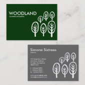 Holz (Chubby) - Weiß auf dunkelgrün Visitenkarte (Vorne/Hinten)