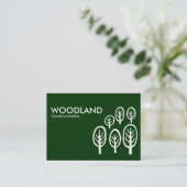 Holz (Chubby) - Weiß auf dunkelgrün Visitenkarte (Stehend Vorderseite)