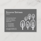 Holz (Chubby) - Weiß auf Orange Visitenkarte (Rückseite)