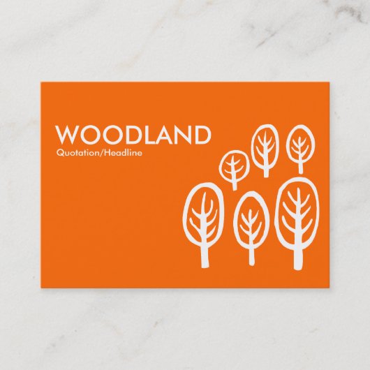 Holz (Chubby) - Weiß auf Orange Visitenkarte (Vorderseite)