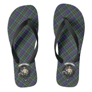 Holz-Clan-Abzeichen und Tartan-Flip Flops Badesandalen