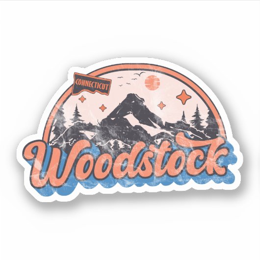 Holz, Connecticut Aufkleber (Vorderseite)