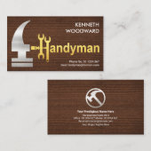 Holz Creative Silver Gold Handyman Hammer Visitenkarte (Vorne/Hinten)