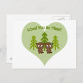 Holz, das du bist meine Biber-Liebe Postkarte (Vorne/Hinten)