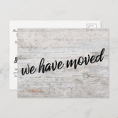 Holz, das wir verschoben haben, Änderung der Adres Postkarte (Vorne/Hinten)