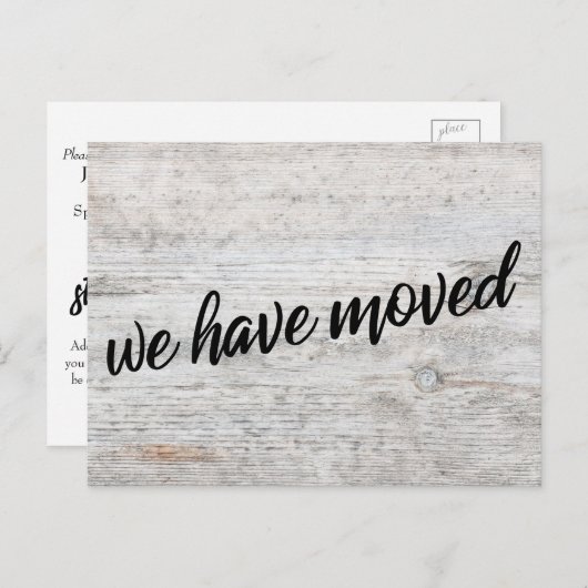 Holz, das wir verschoben haben, Änderung der Adres Postkarte (Vorne/Hinten)