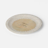 Holz der Brautparty-elegantes rustikales Pappteller (Schrägansicht)