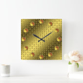 Holz-Drache Quadratische Wanduhr (Zuhause)
