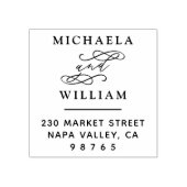 Holz Elegante runde Rücksendeadresse Gummistempel (Prägung)