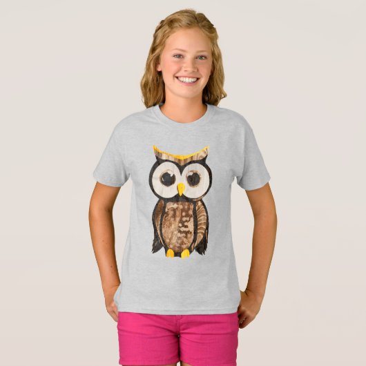 Holz - Eule T-Shirt (Vorne ganz)