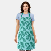 Holz-Fern-Muster, Aqua und Türkis Schürze (Getragen)
