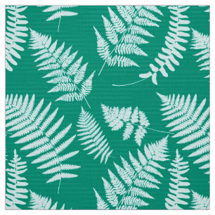 Holz-Fern-Muster, Aqua und Türkis Stoff
