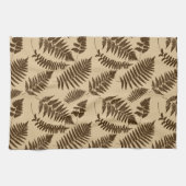 Holz-Fern-Muster, Beige und Dunkelbraun Geschirrtuch (Horizontal)