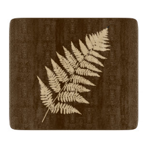 Holz-Fern-Muster, braun und beige Schneidebrett