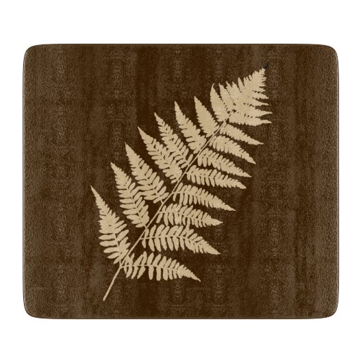 Holz-Fern-Muster, braun und beige Schneidebrett (Vorderseite)