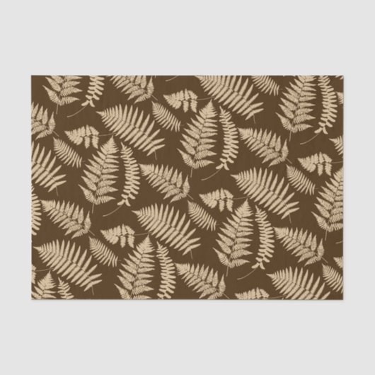 Holz-Fern-Muster, braun und beige Seidenpapier (Vorderseite)