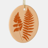 Holz-Fern-Muster, Mandarin & Light Orange Keramik Ornament (Rechts)
