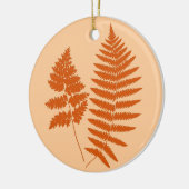 Holz-Fern-Muster, Mandarin & Light Orange Keramik Ornament (Links)