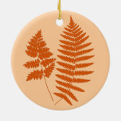 Holz-Fern-Muster, Mandarin & Light Orange Keramik Ornament (Hinten)