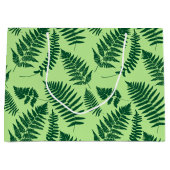 Holz-Fern-Muster, Smaragd und leicht grün Große Geschenktüte (Vorderseite)
