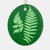 Holz-Fern-Muster, Smaragd und leicht grün Keramik Ornament (Links)